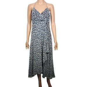Banana Republic Women's 100% Silk Midi Length Faux Wrap Polka Dot Dress Size 16